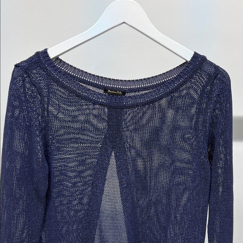 Massimo Dutti Blue Open Back Sweater - Picture 2 of 5